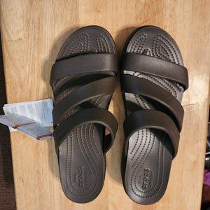Crocs Brown wedge sandals NWT  Sz 11